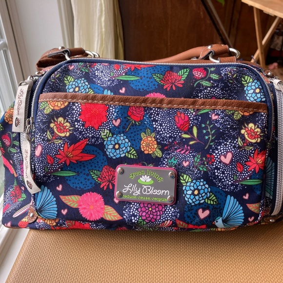 EUC🌟LILY BLOOM Kathryn Navy Floral Boho Purse Handbag - Picture 7 of 9